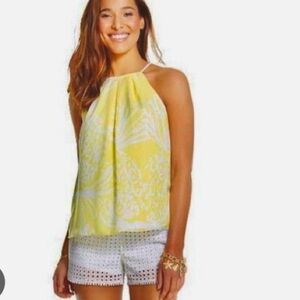 Lilly Pulitzer for Target Yellow Print Blouse women size M.